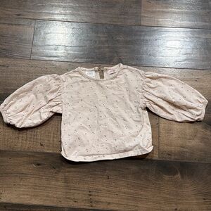 Zara Kids Light Pink Puff Sleeve Blouse 6-9
